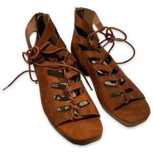 Forever 21 Women's Brown Suede Lace Up Gladiator Sandals Size 7